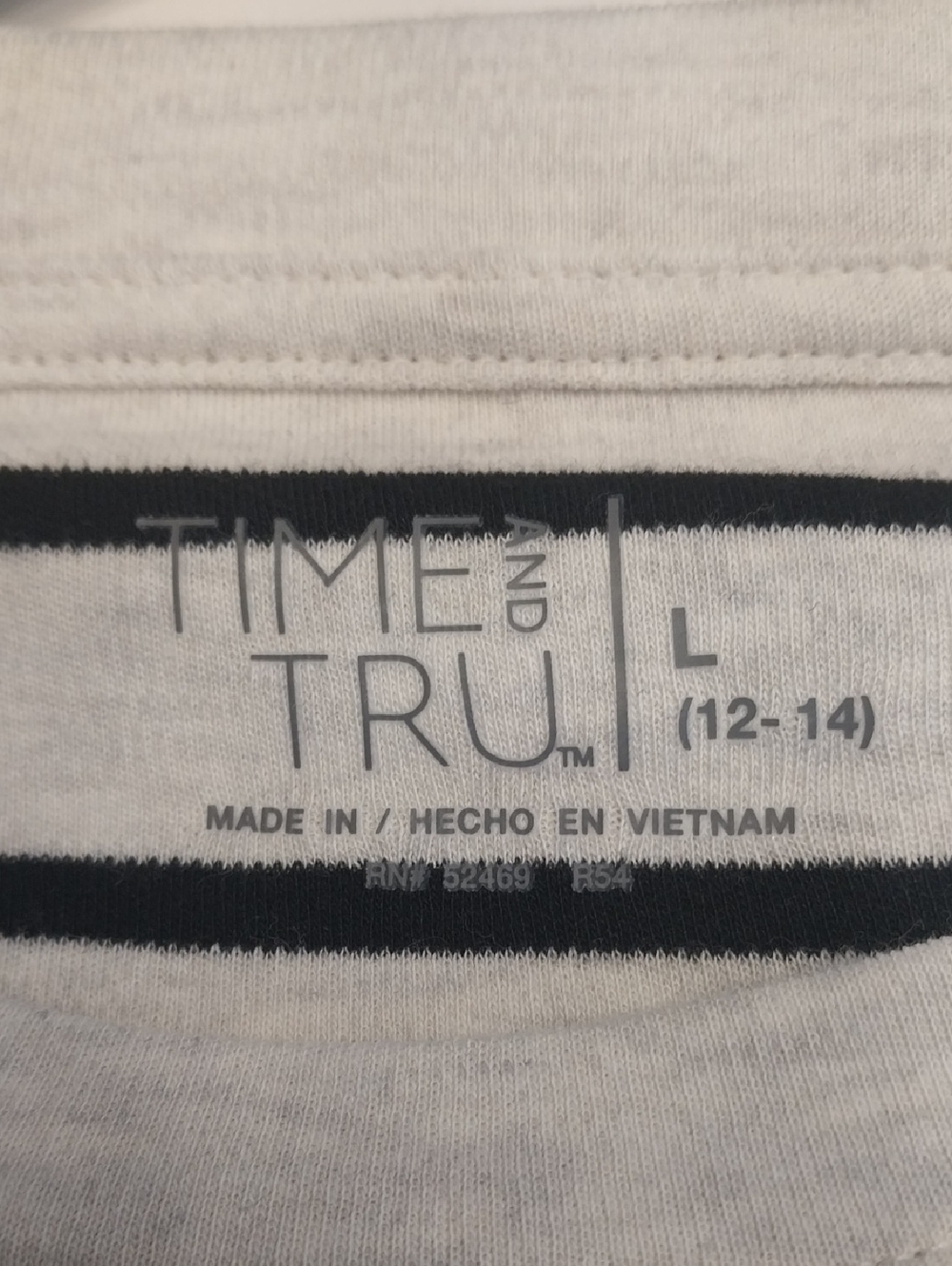 Time & Tru NWT Seamed Midi Dress Cotton Size Large 12/14 Grey Black Stripes Chic - Picture 2 of 12